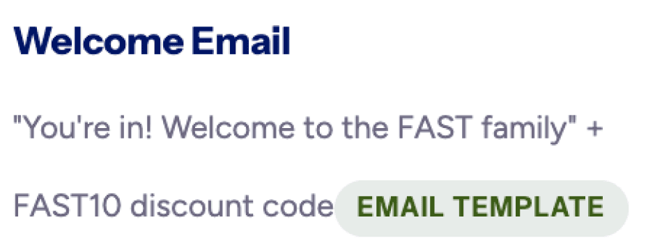 Welcome Email detail