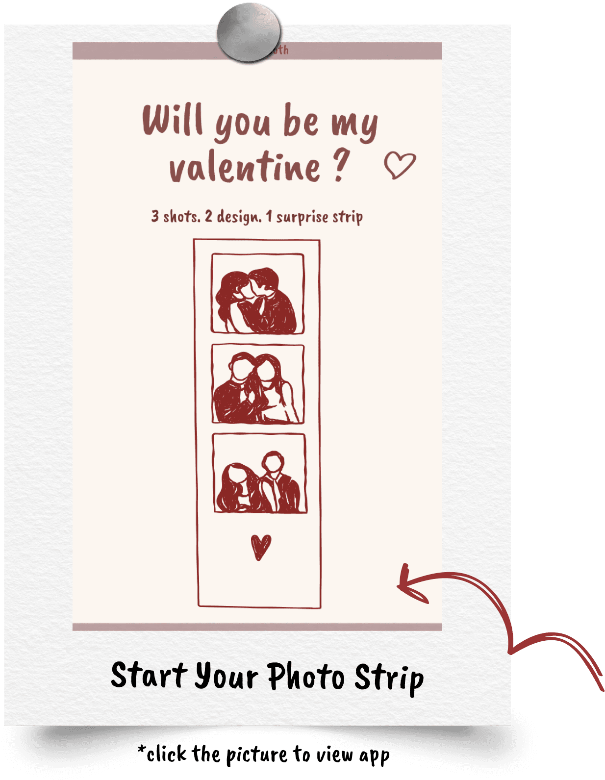 Will you be my valentine photo strip – click to view app